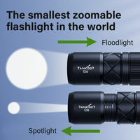 Linterna LED Recargable TANK007 E16 Mini de Aluminio EDC, Lámpara Magnética con Zoom para Senderismo al Aire Libre, Linterna de Llavero