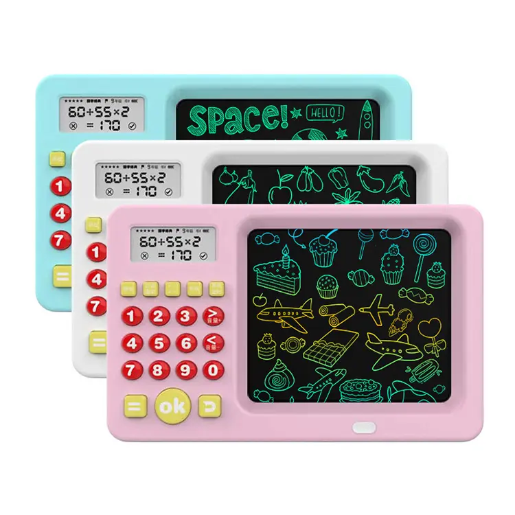 Nouveau Cadeau Jouets 2 En 1 Enfants Électronique Arithmétique Mentale Équilibre Formateur Oral Math Compteur Calculatrice LCD Écriture Tablette