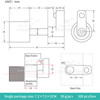 Nouvelle serrure de profil 20 mm pour caravane industrielle BSS361-1 - Mécanisme de verrouillage en polyamide renforcé, résistant à l'usure
