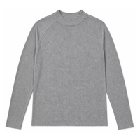 Sweat-shirt côtelé uni à col rond et manches longues pour homme, coupe ajustée, idéal pour les superpositions décontractées d'hiver - Fournisseur en gros