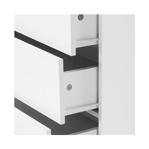 Modern Solid Wood <strong>Pine</strong> 5-Drawer <strong>Dresser</strong> White for Home Apartment Hotel Storage - Product Image 5
