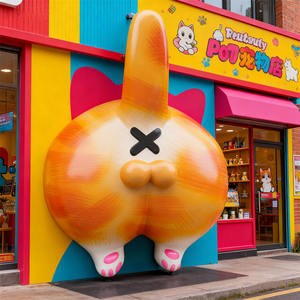 맞춤형 장난스러운 만화 고양이 조각 레진 아트 내구성 있는 애완동물 가게 전시용 맞춤형 크기 DIY - Product Image 1