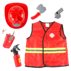 Disfraz de bombero rojo para niños más Popular para el día de la carrera, uniforme de fiesta de Halloween, traje de trabajo con pantalones y vestidos superiores - Product Image 2