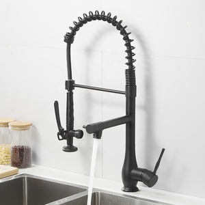 Black Spring Pull <b>Down</b> Single Lever Flexible Pull Out Brass Kitchen Water Mixer Tap AT9238B Kitchen Mixer - Product Image 2