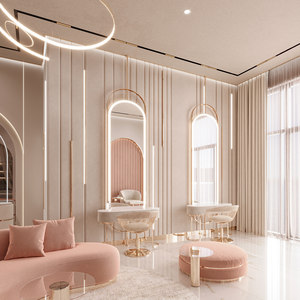 ร้านทำเล็บร้านตัดผมออกแบบตกแต่งภายในร้านทำผมหรูหรา - Product Image 4