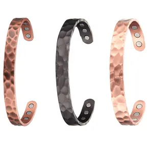 Biomagnetic Jewelry Wholesale 99.99% Pure Copper Magnetic Bracelets Brass Bangles For Arthritis Copper Bangle Jeu Wristband