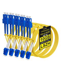 Câbles de brassage <span class=keywords><strong>fibre</strong></span> <span class=keywords><strong>optique</strong></span> monomode 2M (lot de 5) OS2 SC vers LC, 1G/10GB SMF Duplex, LSZH 9125m pour SFP XFP Q (OEM/ODM) - Product Image 1