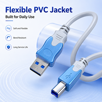 Cable de Impresora USB 2.0 Qiulink al por Mayor, Cable USB A a B de Alta Velocidad, Longitud Personalizada OEM ODM para Impresora y Escáner de Escritorio