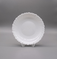Service de table LHP95 en verre opale, assiettes et plats ronds blancs à motif floral, résistants à la chaleur, en verre trempé, design simple et plat