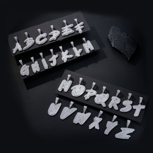 Ciondolo con Lettera A-Z in Moissanite, 26 Lettere Certificate GRA, Gioielli Hip Hop da Uomo con Diamanti, <span class=keywords><strong>Argento</strong></span> 925, Colore <span class=keywords><strong>D</strong></span> VVS - Product Image 3