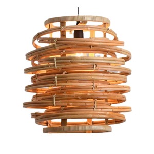 Rattan Chandelier Round E27 Led <b>Light</b> For Restaurant Living Room Bedroom Handmade Bamboo Pendant Lamp - Product Image 5