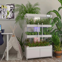 Système de culture hydroponique intelligent d'intérieur avec pompe d'arrosage automatique, lumière LED de croissance, jardin vertical pour herbes et légumes à feuilles, culture à domicile