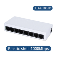 Switch Ethernet Gigabit de 8 Puertos 10/100/1000Mbps, Mini Switch de Red No Administrado con Carcasa Metálica para Sistemas de Seguridad CCTV y Cámaras IP