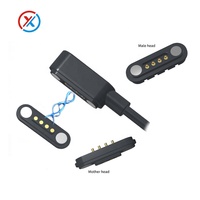 Conector Magnético de 2, 3, 4 y 5 Pines, Cable Magnético Pogo Pin de Carga con Paso de 2.5mm, USB 3A de Alta Corriente