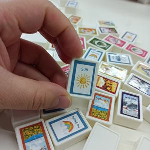 Tuiles de Mahjong personnalisées <span class=keywords><strong>en</strong></span> gros sur le thème de la saison, Pièces de jeu de Mahjong <span class=keywords><strong>en</strong></span> plastique imprimées OEM, Tuiles de remplacement pour jeux de société personnalisés <span class=keywords><strong>en</strong></span> gros - Product Image 3