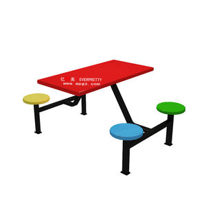 Mobili scuola mensa mobili in fibra di vetro fisso tavolo da <span class=keywords><strong>pranzo</strong></span> e sedie per il personale degli studenti - Product Image 3