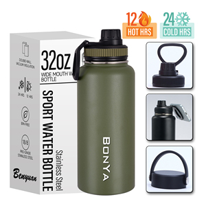 กระติกน้ำสุญญากาศ32ออนซ์1000มล. ขวดน้ำไร้สาร BPA กระติกน้ำสแตนเลสผนังสองชั้นหุ้มฉนวน - Product Image 1