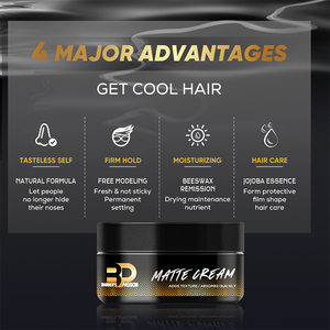 Barberpassion Strong Hold Perfume Matt <span class=keywords><strong>Pomade</strong></span> Wax Clay Best Barber Grooming Aqua <span class=keywords><strong>Matte</strong></span> Clay para cabello rizado - Product Image 4
