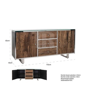 ตู้เก็บของสแตนเลสทันสมัย ดีไซน์ไม้เนื้อแข็ง สำหรับห้องครัว ห้องนั่งเล่น และห้องรับประทานอาหาร เฟอร์นิเจอร์บ้านสำหรับโรงแรม - Product Image 3