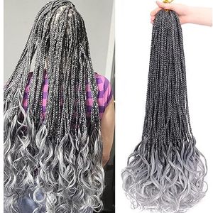 Extensiones de Cabello Trenzado Rizado Francés, Cabello Sintético para Trenzas de Diosa, Cabello de Crochet con Puntas Rizadas para Mujer - Product Image 3
