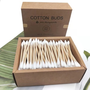 Bamboe Stok Wattenstaafjes Oor Schoonmaken Knoppen Wit Wattenstaafje Voor Make-Up - Product Image 5