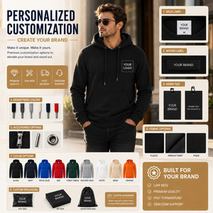 Sweat à capuche unisexe personnalisé avec logo, couleur unie, style streetwear minimaliste, vente en gros - Product Image 5