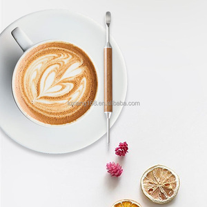 Pluma de Acero Inoxidable con Mango de Madera para Jarra de Leche - Aguja para Café Capuchino - Product Image 3