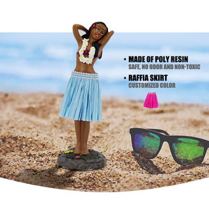 Hawaii Hula cô gái Bảng điều khiển búp bê với Ukulele bobbleheads cho xe Bảng điều khiển - Product Image 4