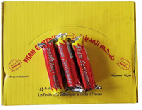 Coffret cadeau jaune libyen en gros d'usine charbon de bois de fruits à combustion rapide sans fumée pour narguilé éclairage instantané charbon de bois de shisha