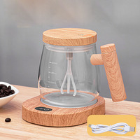 Tasse à café mélangeuse automatique électrique portable de 400 ml, tasse à café mélangeuse automatique avec chauffe-tasse