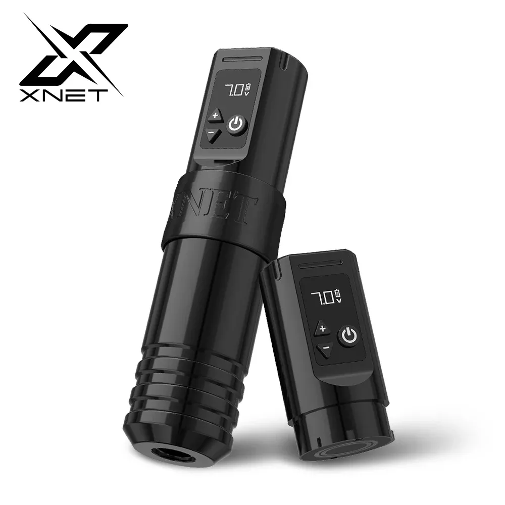 XNET Torch mesin tato putar, pena tato nirkabel putar profesional Display Digital 2400mAh untuk seni tubuh seniman