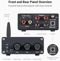 Amplificateur Mini Classe D en Métal 2.0 Canaux avec Réponse en Fréquence 20Hz-20KHz et SNR 98dB, 200W, 110-240V pour Audio Domestique