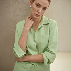 <span class=keywords><strong>Camicia</strong></span> da <span class=keywords><strong>donna</strong></span> in <span class=keywords><strong>misto</strong></span> <span class=keywords><strong>lino</strong></span> di alta qualità con bottoni e tasca sul petto |   Camicetta Comoda per il Pendolarismo, Fornitura Diretta dalla Fabbrica - Product Image 6