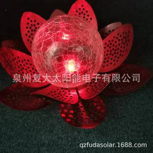 Lampe solaire en fer forgé en forme de lotus, LED colorée, décoration de jardin extérieure, résistante à l'eau, portable, 12V DC - Product Image 4