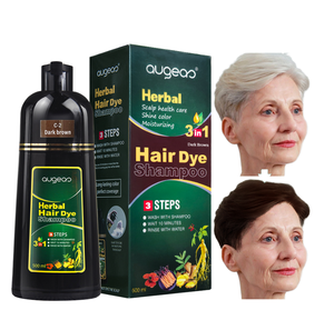 Augeas Herbal <b>Hair</b> <b>Dye</b> Shampoo 500ml Dark Brown 3in1 <b>Semi</b> <b>Permanent</b> Cover White <b>Hair</b> All <b>Hair</b> Types - Product Image 1