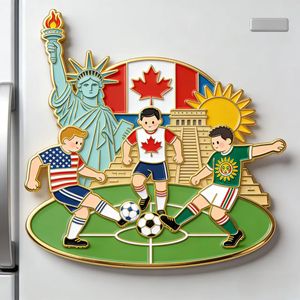 Imán de nevera personalizado estilo firma Copa de Fútbol 2026 con diseño de Estatua de la Libertad y <span class=keywords><strong>Cactus</strong></span> para aficionados al fútbol - Product Image 6