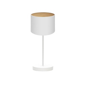 Lampada da Tavolo LED 1xE14 Bianco e Legno Chiaro 42x17x17 cm - Illumina Spazi, Ideale per Decorazione Moderna e Funzionale in Casa - Product Image 1