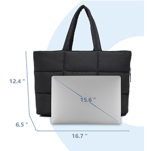 Grand sac à main rembourré en polyester pour femmes avec logo personnalisé Sac à main rembourré Compartiments pour ordinateur portable Sacs fourre-tout matelassés pour l'hiver Fabricant - Product Image 2