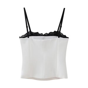 2024 printemps Vintage femmes mode <span class=keywords><strong>blanc</strong></span> dentelle Patchwork Corset haut portefeuille <span class=keywords><strong>crochet</strong></span> <span class=keywords><strong>gilet</strong></span> pour grandes tailles quantité minimale de commande 1 - Product Image 2