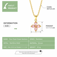 Colliers pendentifs fleuris en alliage de zinc plaqué or avec zircon cubique, bijoux classiques pour femmes à porter au quotidien, chaîne en boîte
