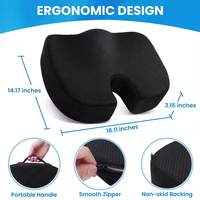 Coussin de siège carré pour voiture Coussin de siège en mousse à mémoire de forme pour tout endroit Coccyx Hanche Soulagement de la douleur pour les travailleurs assis longtemps Coussin de conducteur