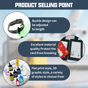 Accessoires de voyage Impression et gravure personnalisées Étiquette de bagage en silicone souple promotionnel Étiquette de bagage en PVC - Product Image 2