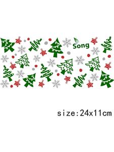 LETOP DIY UV Wraps Transferts 1PCS Merry Christmas Trees Present Cap for 16oz Libbey Glasses Bottles Cup 160z - Product Image 5