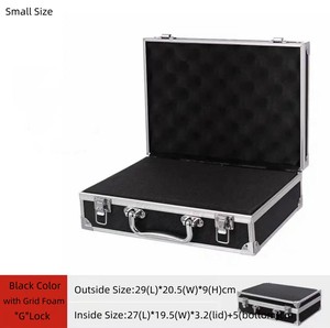 Precio barato bajo MOQ Stock Tamaño pequeño Color negro plata Maletín de aluminio portátil Color negro OEM y ODM compatibles - Product Image 2