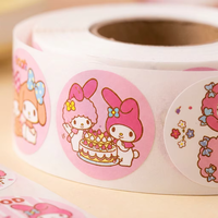 Stiker Logo Bulat Custom Tahan Air untuk Burger Makanan Cepat Saji 2/3 Inci, Stiker Gulung untuk Bawa Pulang, Embossed & Hot Stamping Foil Emas