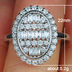Anello ovale vintage da donna con design intarsiato scintillante, gioielli eleganti e alla moda - Product Image 5