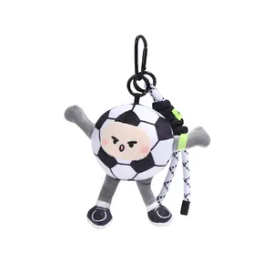 Jinnew Kawaii Cartoon Pendant Custom Keyrings Anime Cute Stuffed Football Basketball Tennis Promotional Plush Keychain Toy