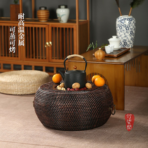 Chinese Style Rattan Bamboo Woven Stove Tea Stove Charcoal Stove Indoor Fire Bowl Durable Design For Tea Set Use - Product Image 2