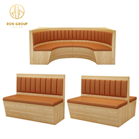 Ensemble Table et Chaises Mobilier de Banquette pour Restaurant, Café Commercial, Fast-Food et Salon de Café en Bois Rond