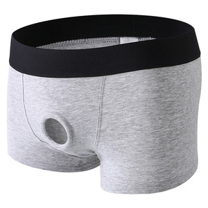Boxers respirants en coton pour hommes, sous-vêtements intimes ajustables pour couple avec anneau en silicone de 4,5 cm - Product Image 5
